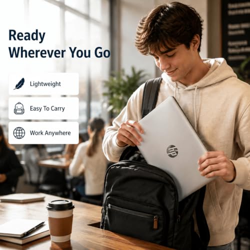Image of HP OmniBook 3 Laptop, 16 inch Touchscreen FHD+ IPS Display, AMD Ryzen 5 Processor, 8 GB RAM, 512 GB SSD, Windows 11 Pro, AMD Radeon 610M Graphics, Thin & Portable Computer, Glacier Silver, Accessories