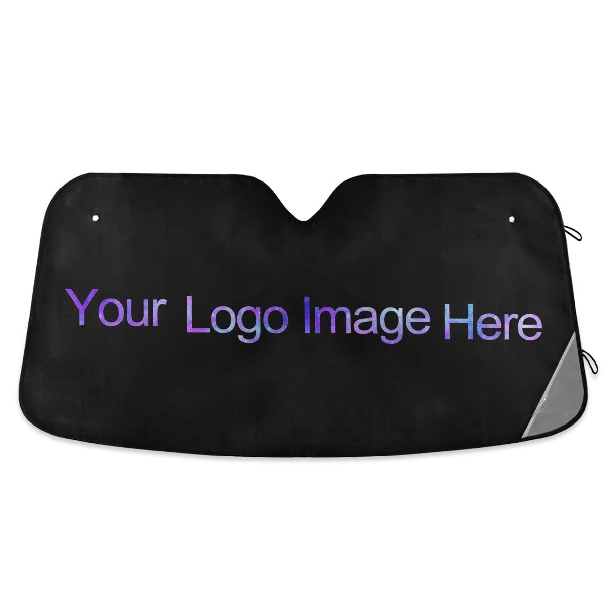 YYZZH Custom Personalized Customize Logo Image Car Windshield Sun Shade Block UV Rays Sun Visor Protector Accordion Folding Sunshade Keep Vehicle Cool