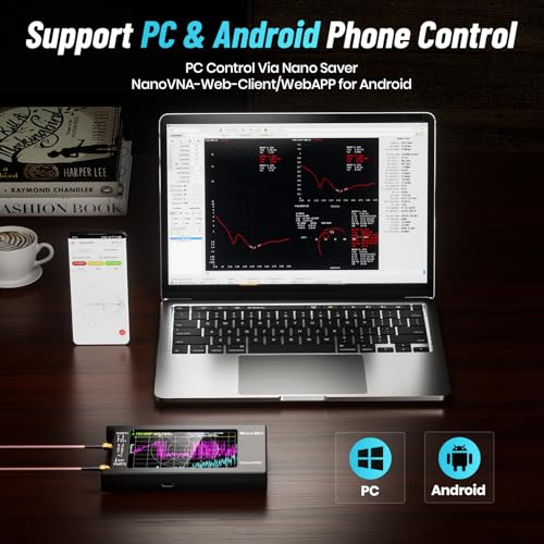 Seesii NanoVNA-H4 Kit d'analyseur de réseau vectoriel 10 KHz-1.5 GHz HF VHF UHF Analyseur d'antenne Mesure Paramètres S, Retardement, Carte Smith avec écran tactile LCD de 4' (version 4.2) – vue 6