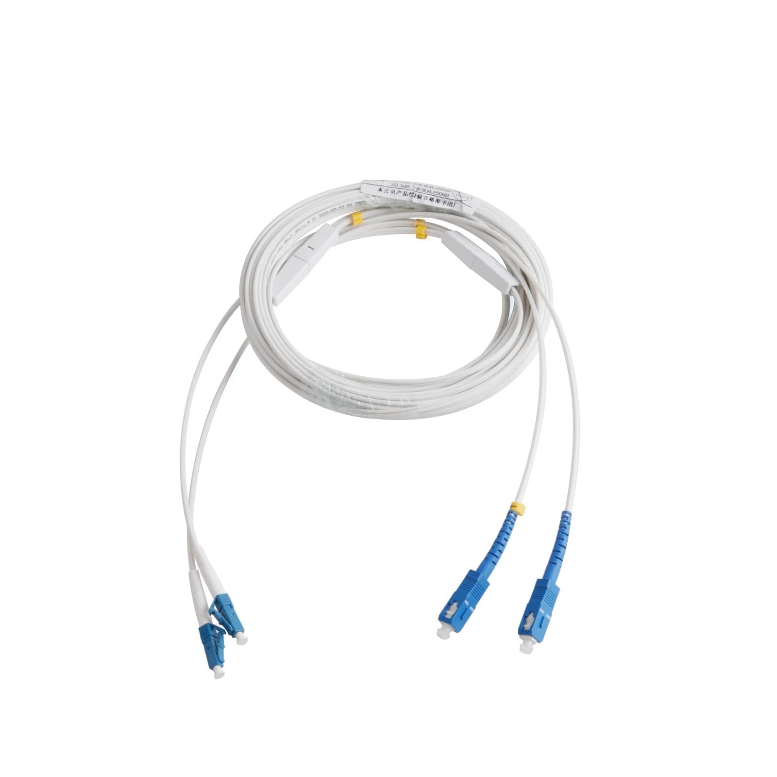 Câble d'extension de fibre optique UPC 2 SC vers UPC 2 LC monomode 2 cœurs Câble de connexion intérieur 100M/120M/150M/200M/250M/300M Câble optique (300M)