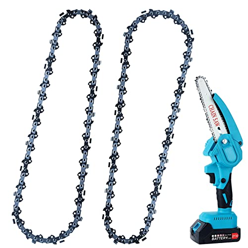 Mini Chainsaw Replacement Cordless Electric Portable Chainsaw Chain 6 Inch 2Pcs-Pack, Universal Use for Mini Cordless Electric Chainsaw Pruning Shears Chain Saw Super Saw (2 Pieces,6 Inches)