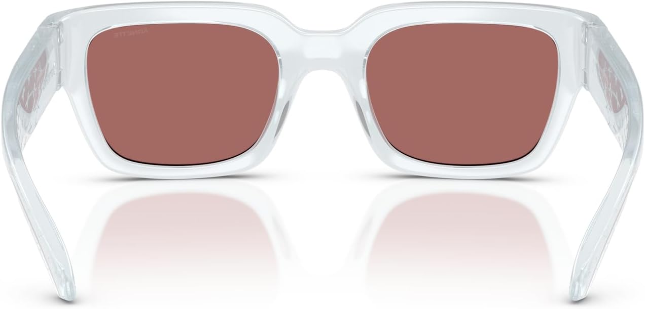 ARNETTE Man Sunglasses Transparent Ice Frame, Dark Violet Lenses, 49MM
