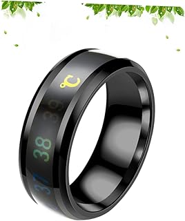 1 Peça Anel De Humor Anel De Dedo Anéis De Temperatura Para Mulheres Anel De Carboneto De Casamento Monitor De Temperatura Anel De Aço Inoxidável Feminino Anéis Inteligentes Anéis