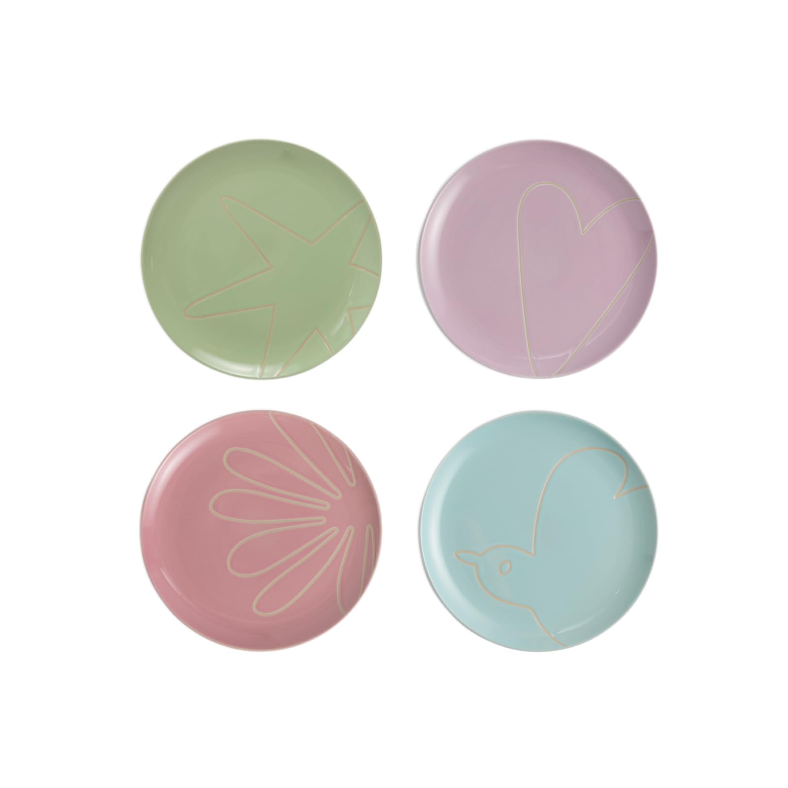 Royal Doulton Tilly Ramsay 1081176 - Set di 4 piatti in gres, colore: Blu