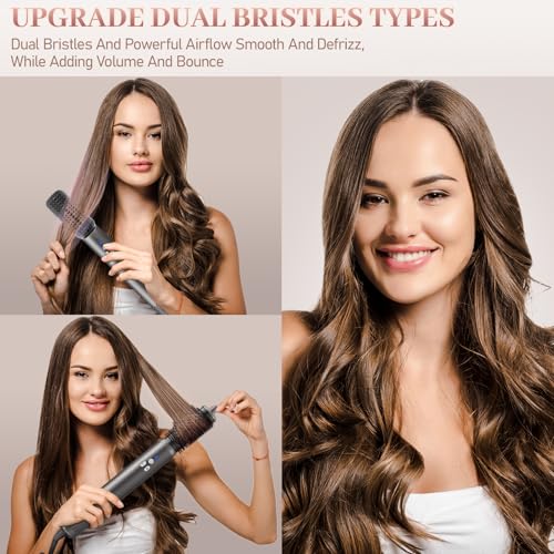 6 in 1 Air Styling & Drying System, Powerful High Speed Hair Dryer Brush & Multi-Styler with Auto Wrap Curlers,Hair Straightener Brush,Round Volumizing Brush,Soft Smoothing Brush - Thumbnail 4