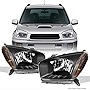AKKON - For 01-03 Toyota RAV4 Black Headlights Head Lamps Driver and Passenger Side Replacement Pair Set