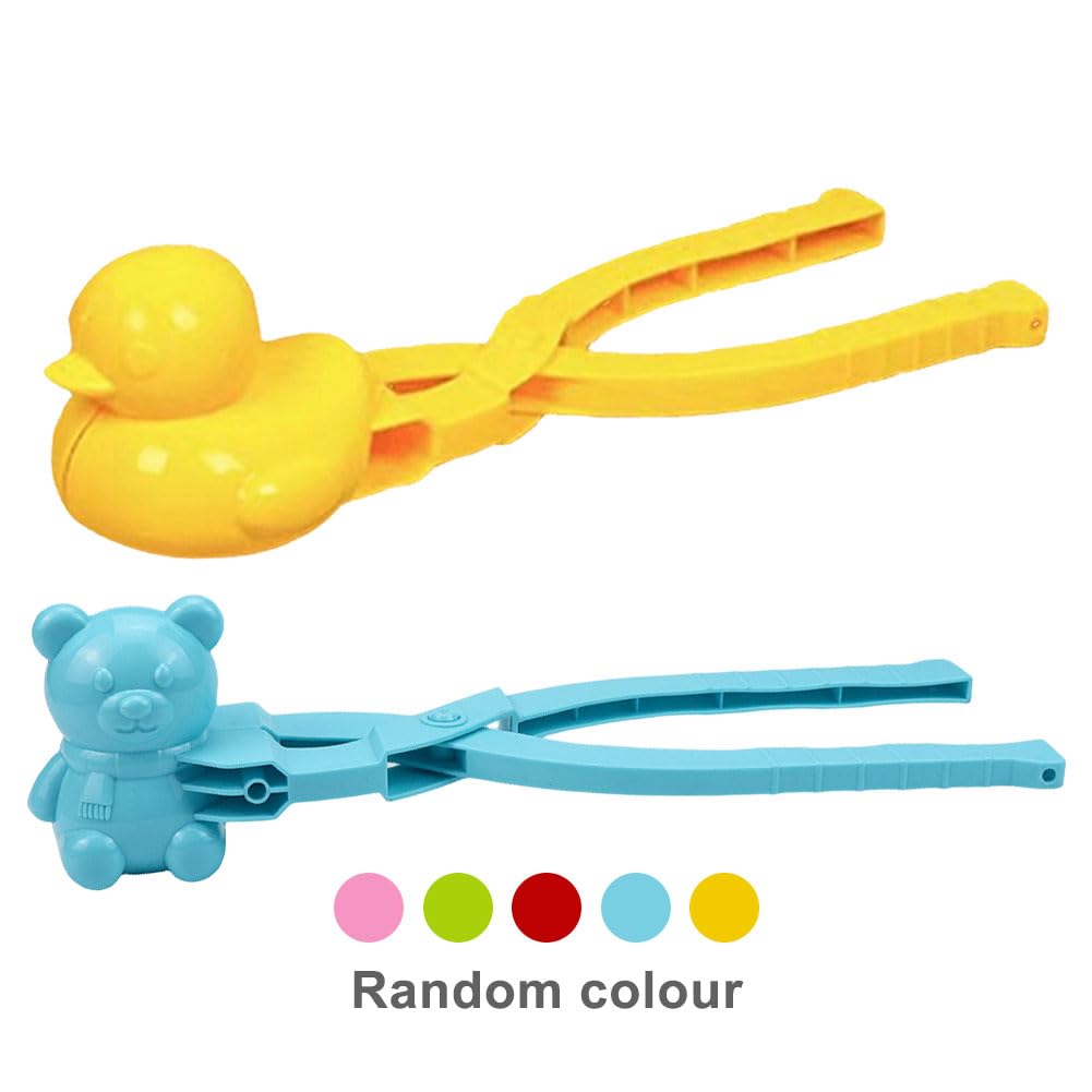 Moule à Riz Canard DIY Machine à Boules de Neige Accessoires Bento avec Poignée Neige d'hiver Forme de Riz Animal Mignon pour Enfants et Adultes (Couleur aléatoire)