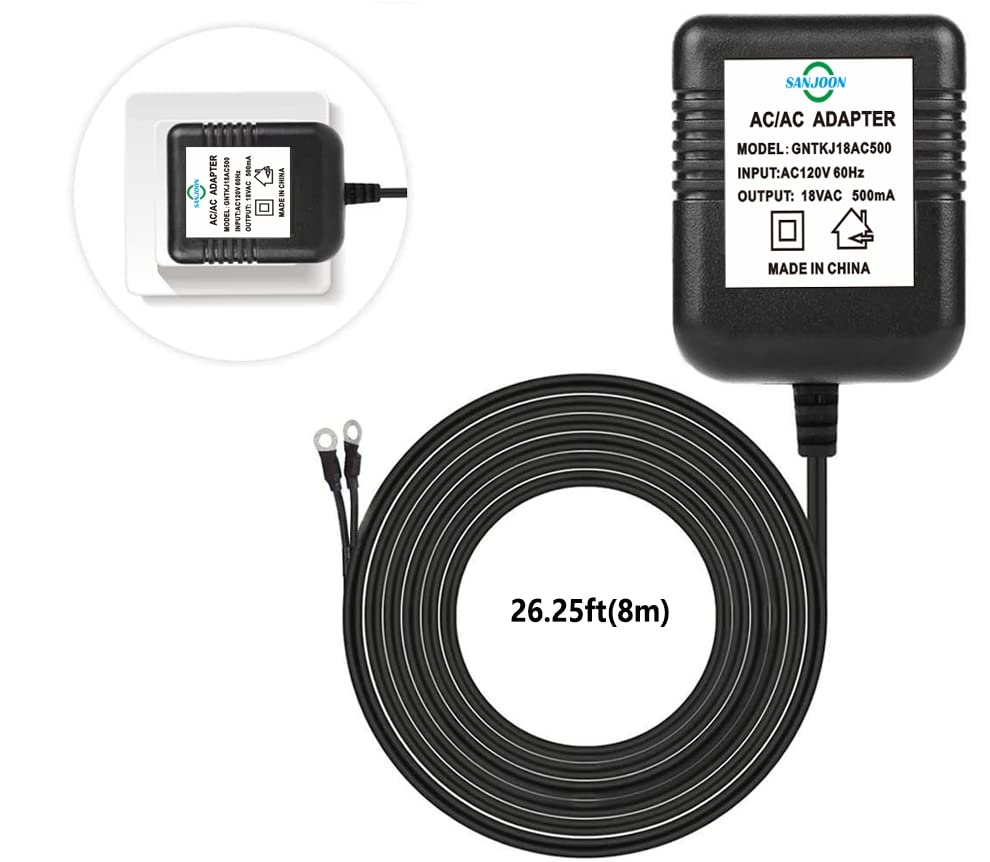 Miniatura 4 de Timbre de puerta de 26 pies Transformador 18V500mA Adaptador de corriente para timbre de video Ring Nest Eufy Wyze Arlo Timbre de puerta inalámbrico