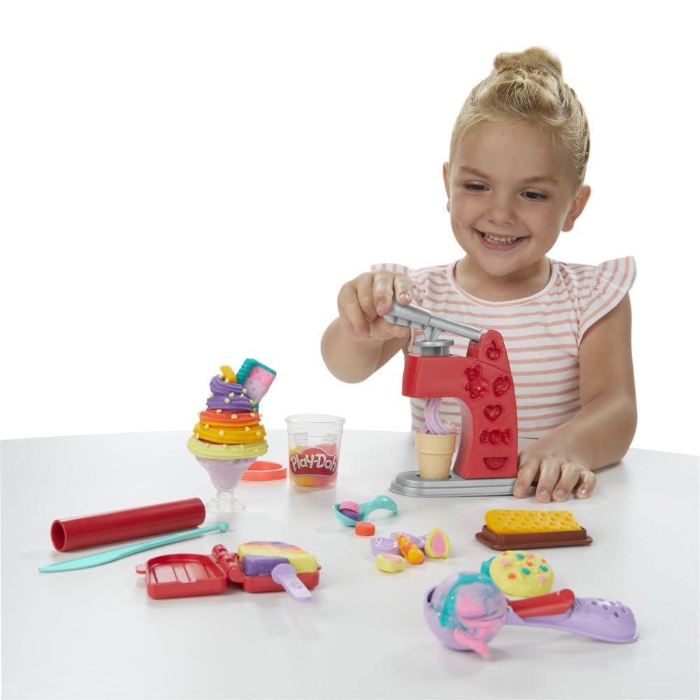 Play-Doh Glaces Fantastiques - Magical Frozen Treats Playset - 4 Pots de Couleurs Doubles