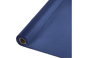 Navy Plastic Tablecloth Roll, Perfect for Parties and Events