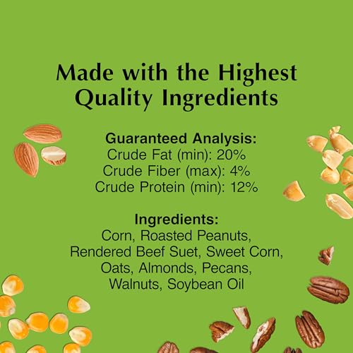 Image of C&S Woodpecker Delight No Melt Suet Dough, Suet Cakes for Wild Birds Including Woodpeckers, Flickers and More, 11.75 Ounces, Pack of 8