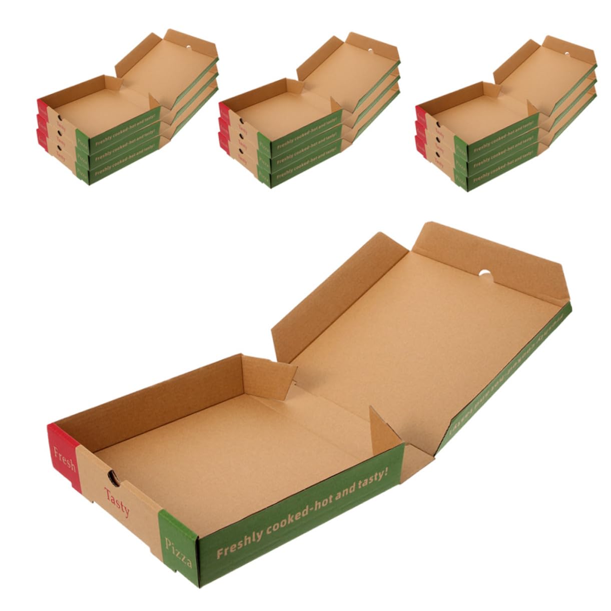 GRIRIW 10pcs Pizza Takeaway Boxes Bulk 8in Square Paper Storage Containers for