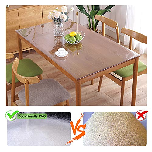 Table Protector Clear 1.5mm PVC Wipeable Table Cover Cloth Waterproof For Home Kitchen 23.6 X 27.5 Inch (Transparent, 60 x 70 cm) - Image 2
