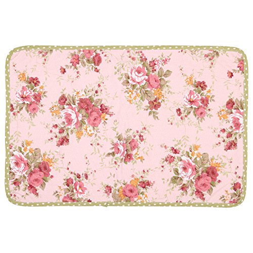 Neoviva Quilted Placemats For Dining Room, Cotton Kitchen Table Place Mats Set Of 4, Floral Quartz Pink #TOP1