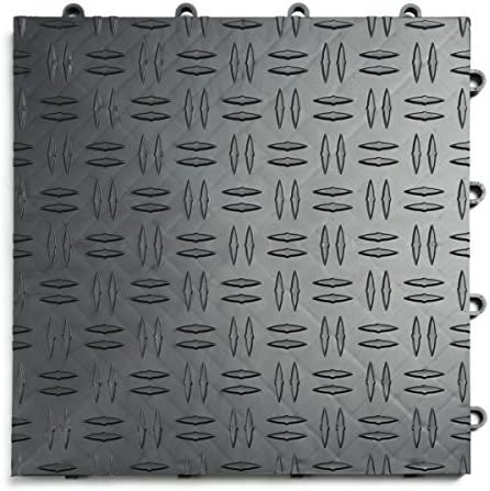 12''x12''Interlocking Garage Flooring Tiles: Graphite