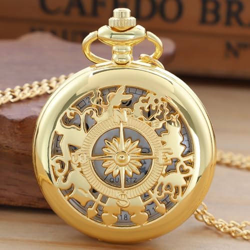 Image of Quartz Pocket Watch for Men, White Roman Digital Dial Pocket Watches for Men with Chain