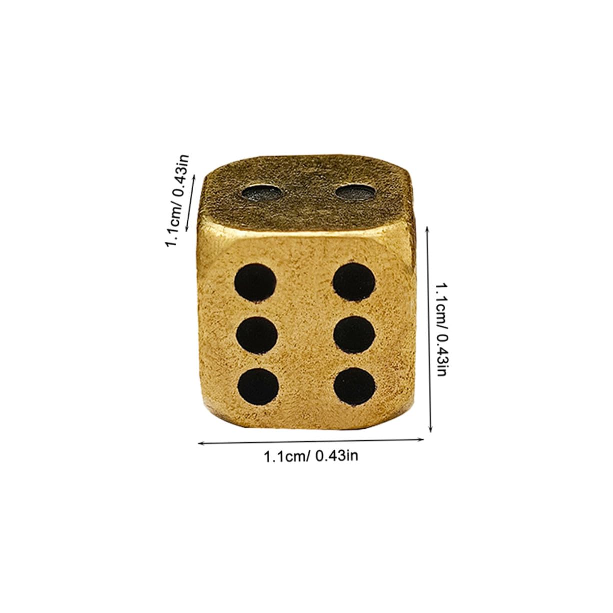 POPETPOP 30 Pièces Dés Laiton Vintage Jeu Accessoires Ronds Solides pour Jeux de Société et Fête