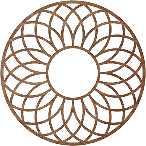 Image of Ekena Millwork 38 inchOD x 13 inchID x 3 /8 inchT Cannes Wood Fretwork Pierced Ceiling Medallion, Walnut