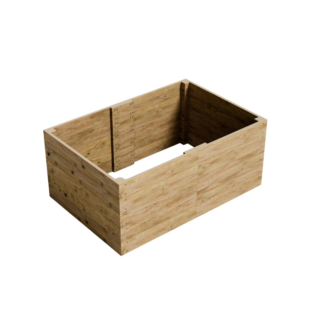 Conka Garden - Wooden Raised Bed Kit - Large Garden Planters for Vegetables, Herbs, Flowers – Start Growing Plants Earlier & Better - Durable & Resistant FSC Treated Timber 120cm L x 240cm W x 30cm H — view 67