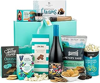 Thornton & France The Metropolitan Gourmet Deluxe Hamper WIth Red Wine | Packed With Sweet & Savoury Treats | Christmas Gift For Him & Couples | 10 Luxury Items