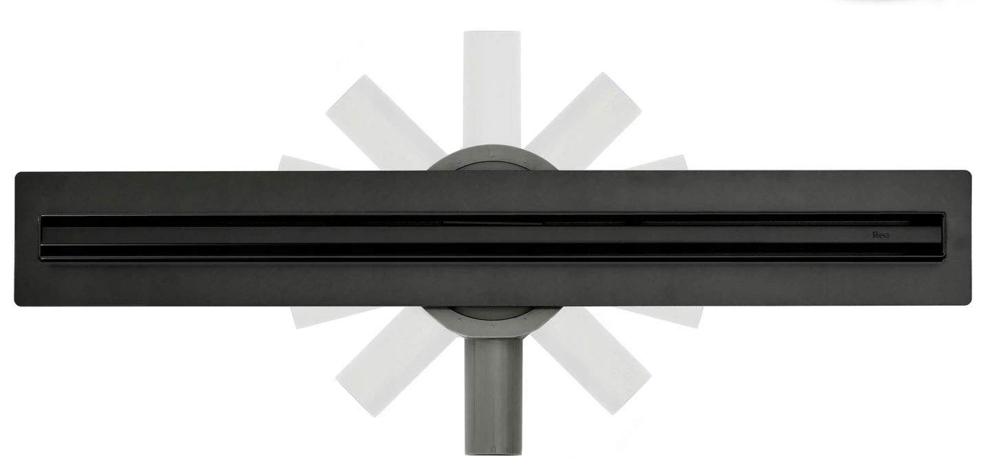 VBChome Canaleta de ducha de 70 cm, color negro, desagüe plano y estrecho, sifón autolimpiable con antiolor, juego completo de desagüe de ducha de acero inoxidable de 70 cm, altura ajustable,