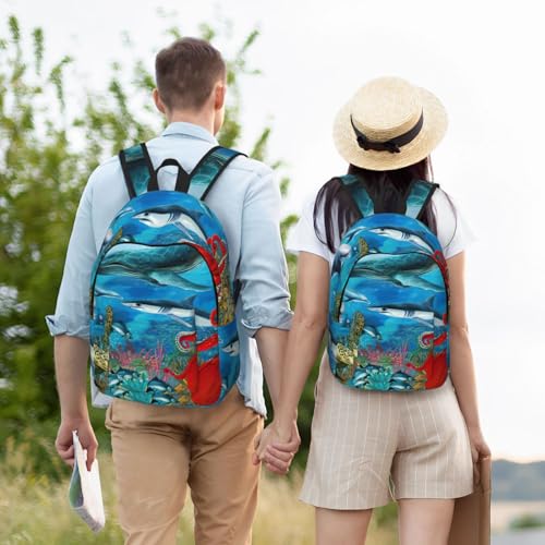 Sac d'infirmière motif requins et pieuvre avec range ordinateur - 6