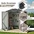 JUMMICO Metal Outdoor Storage Shed 6 x 8 FT Metal Shed with Lockable Door,Waterproof Garden Tool Shed Storage House for Backyard Patio Lawn,Brown