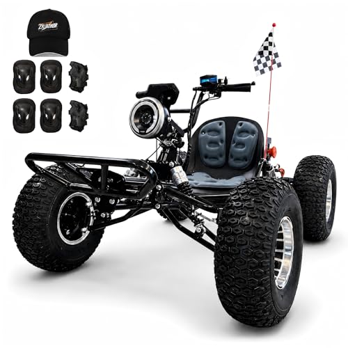 72V 3000W Electric Off-Road Go Kart, Peak 10.8kW, 37-Mile Range, Shaft Drive Differential, Dual...