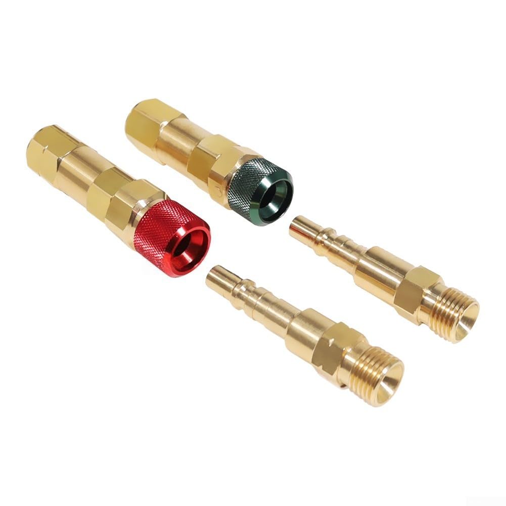 Brass Quick Connect Fittings Set Red Green Check Valves