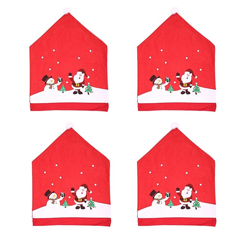 CTRLZS 4PCS Christmas Chair Covers Set Kit Santa-Claus & - Xmas Chair Back Covers