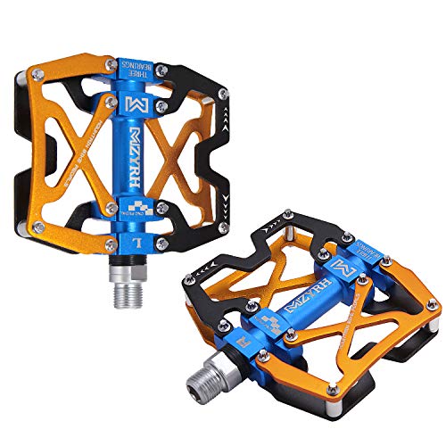 Image of MZYRH Mountain Bike Pedals, Ultra Strong Colorful CNC Machined 9 /16 inch Cycling Sealed 3 Bearing Pedals