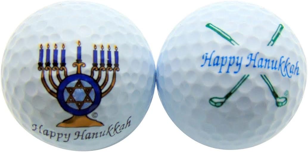 Westmon Works Hanukkah Golf Ball Gift Set Menorah & Clubs Set of 2 Novelty Golfer Present