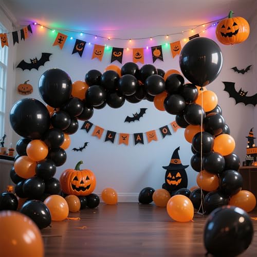 Image of Black Balloons Party Decorations 30 Pack 18 inch Round Halloween Latex Balloons for Black Themed Wedding Graduation Anniversary Birthday Party Backdrop Decorations