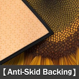 AUUXVA Yellow Sunflower Florals Half Round Door Mat Indoor Entrance Summer Sunflower Non Slip Absorbent Doormats 24 x 36 Wear Resistant Semi Circle Floor Mats Area Rugs for Home Kitchen Patio