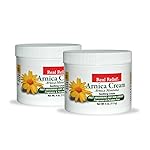 Real Relief Arnica Cream, Natural, Soothing, Non Greasy and Unscented for Muscle Soreness, Bumps and Bruises, 4 oz (Pack of 2)
