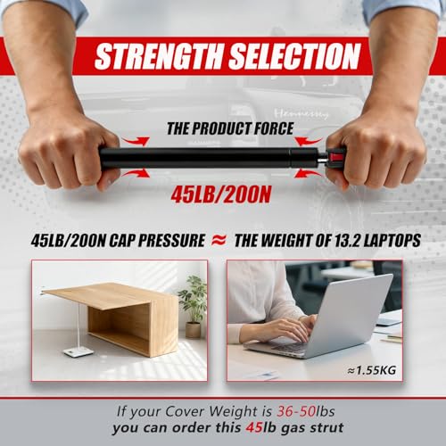 image for Vepagoo 27in 45lb Gas Strut, St270edi-45 Gas Shocks Spring Lift Suppor