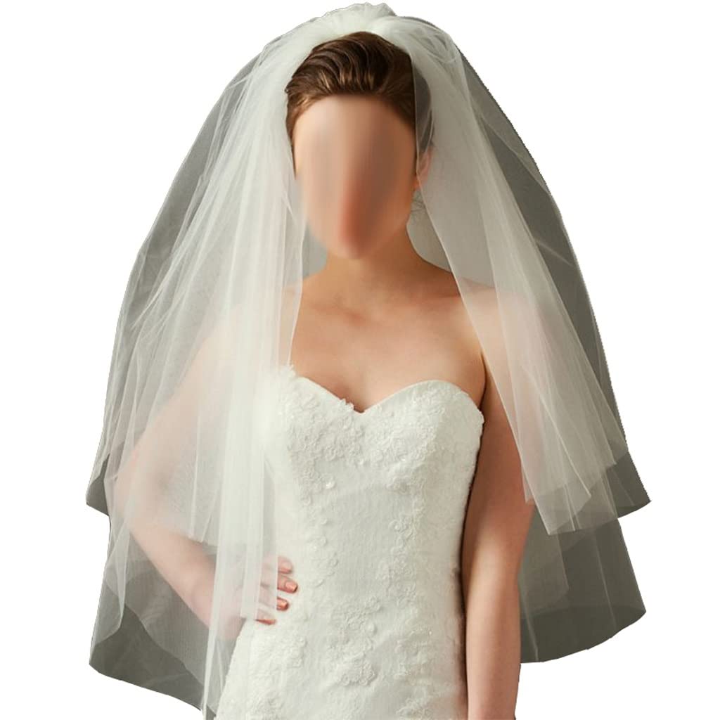 Velo de novia corto 75 cm tul de dos capas con peine accesorios boda