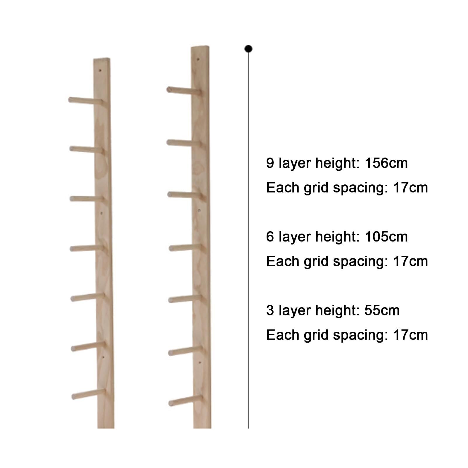 Yogamatte, Wandregal, platzsparend, Wandhalterung, Yogamattenhalter, Yoga-Ausrüstung, Holzregal für Schaumstoffrolle und Fitness-Zubehör (3 Ebenen, 55 cm)