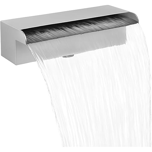 Stainless Steel Waterfall Fountain – 45 cm / 1.5 FT SS Cascade Blade Nozzle for Pools, Fountains, Water Features – Water Descent/Sheet Water Blade