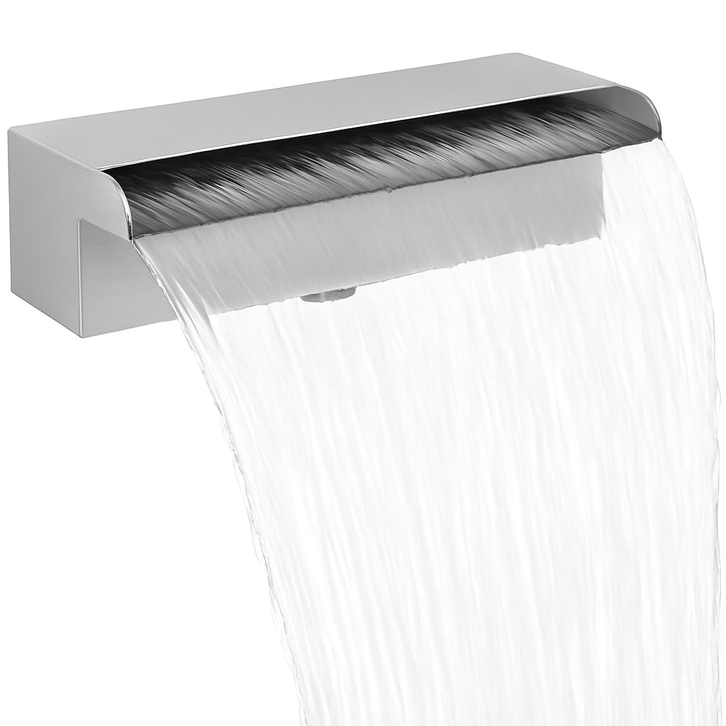Stainless Steel Waterfall Fountain – 15 cm / 6 Inches SS Cascade Blade Nozzle for Pools, Fountains, Water Features – Water Descent/Sheet Water Blade