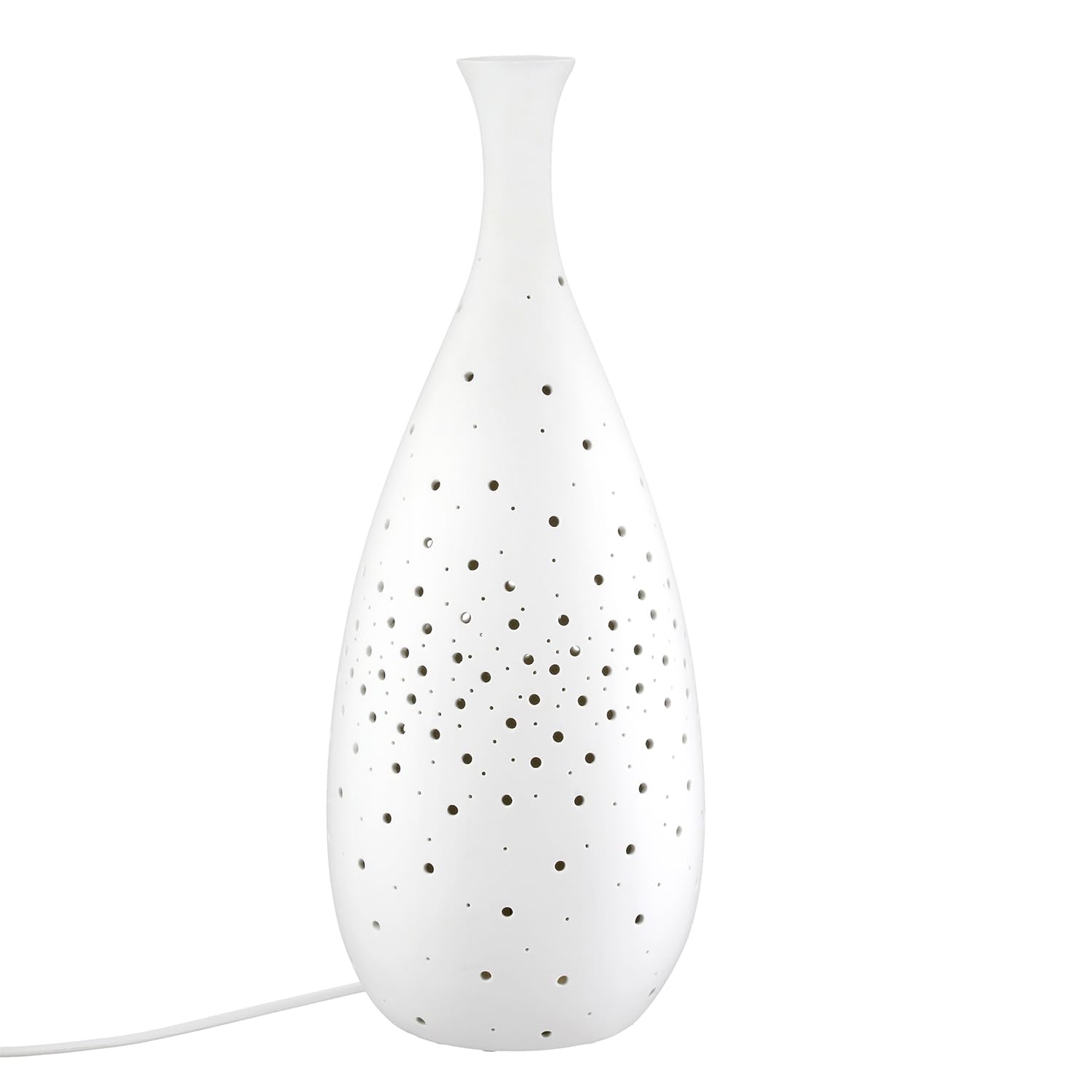 GILDE Tischleuchte Galaxy - Porzellan matt, H 42 cm x Ø 16 cm