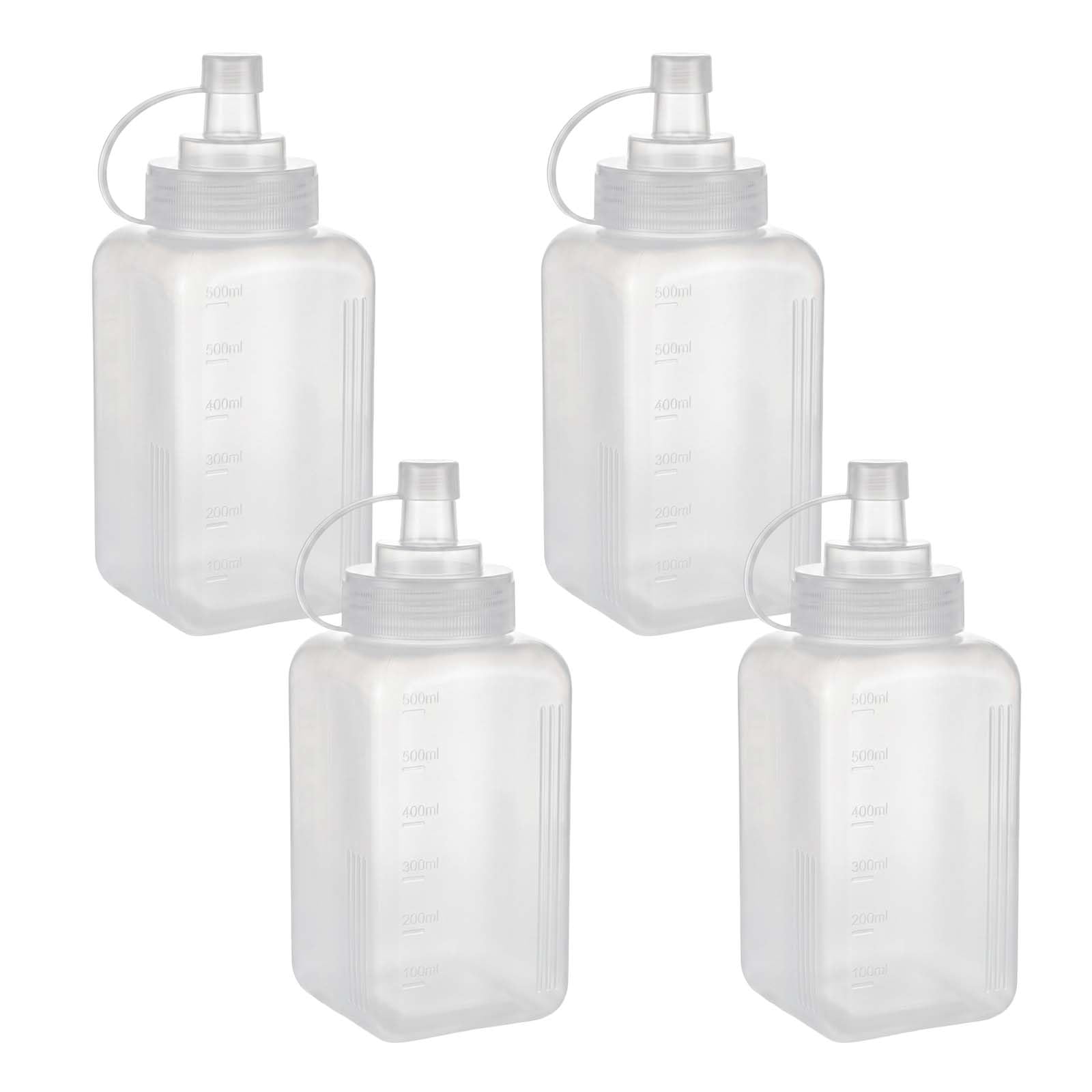 Bottiglia dosatrice di salse e condimento, riutilizzabile, 4 pezzi biberon cucina, 600 ml squeezer cucina, dispenser olio, per Salse Barbecue, Succhi di Condimento, Sciroppi, Salse per Insalate