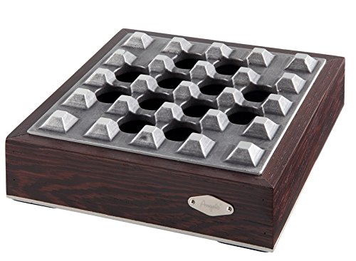 Zigarrenascher Metall, Braun/chrom, 4er windgeschützt inkl. Lifestyle-Ambiente Tastingbogen