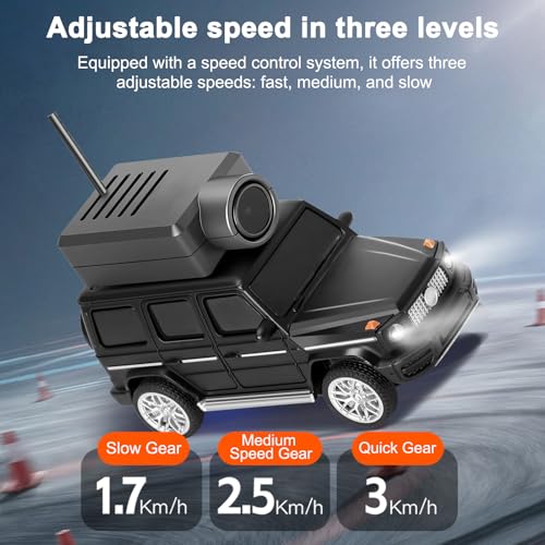 Image of Wltoys 1:64 FPV RC Drift Car, 720P WiFi APP, 2.4GHz Gyro (Black) | HD Zero‑lag Camera, 3 Speeds & Suspension. Dual LED Lights. Smooth on Carpets /Tiles. APP Photo /Video /VR for Hobbyists