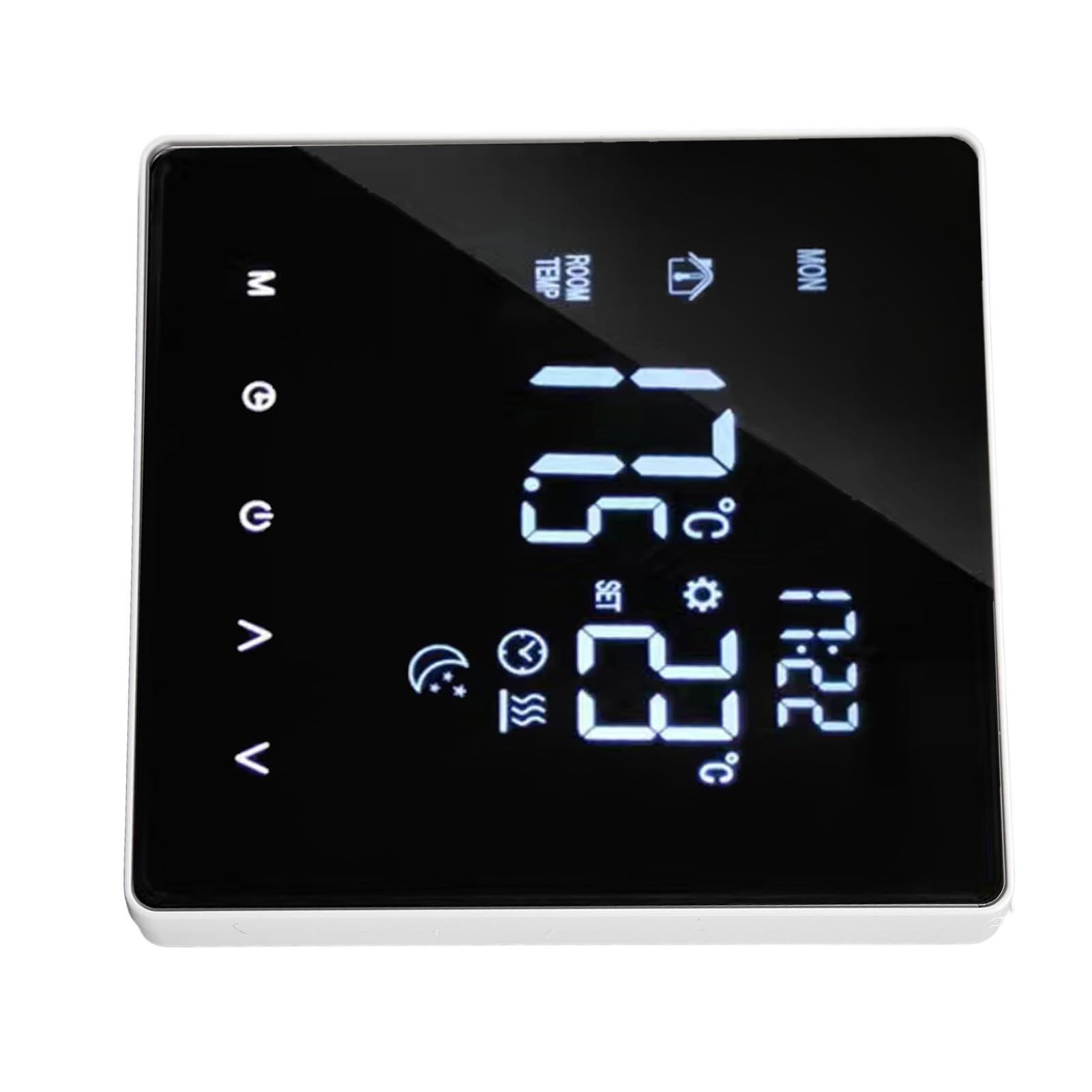 Intelligent Touch Screen Thermostat Remote Control Timing Tuya APP Control LCD Display with NTC Sensor Home Temperature Controller for Hotel Villa Office etc (3A with Linkage)