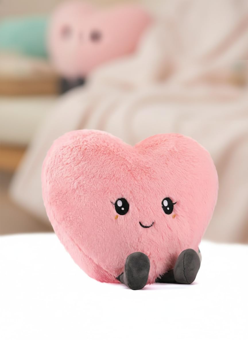 FuzzyTales Heart Soft Toy for Valentine's Day 30cm | Soft Cuddly Plush Heart Hugging Pillow | Romantic Him, Kids & Adults Cute Kawaii Stuffed I Love You, Mother's Day, Birthday Gift (Baby Pink)-picture-37