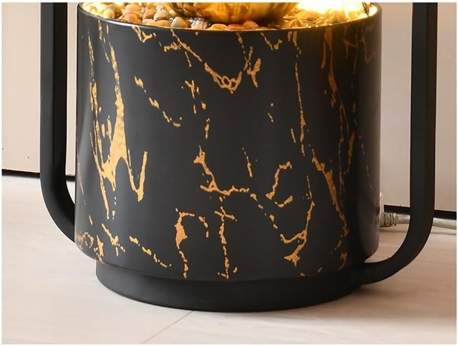 Floor Water Fountain Light Luxury Floor Standing Flowing Fountain Decoration with Circular Feng Shui Ornaments for Indoor and Outdoor Use Freestanding Fountain