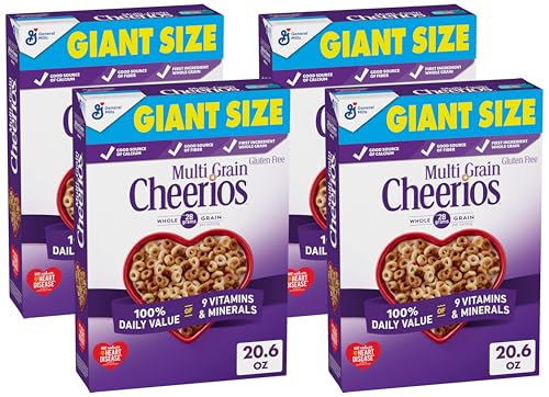 Image of Big G Cereal Multi Grain Cheerios Gluten Free Cereal, 20.6 OZ Giant Size Cereal Box (Pack of 4)