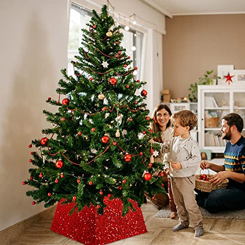 Christmas Tree Box Collar, Xmas Tree Ring Fabric Square Skirt For Artificial Trees, Holiday Christmas Home Decor For Decorations #TOP4