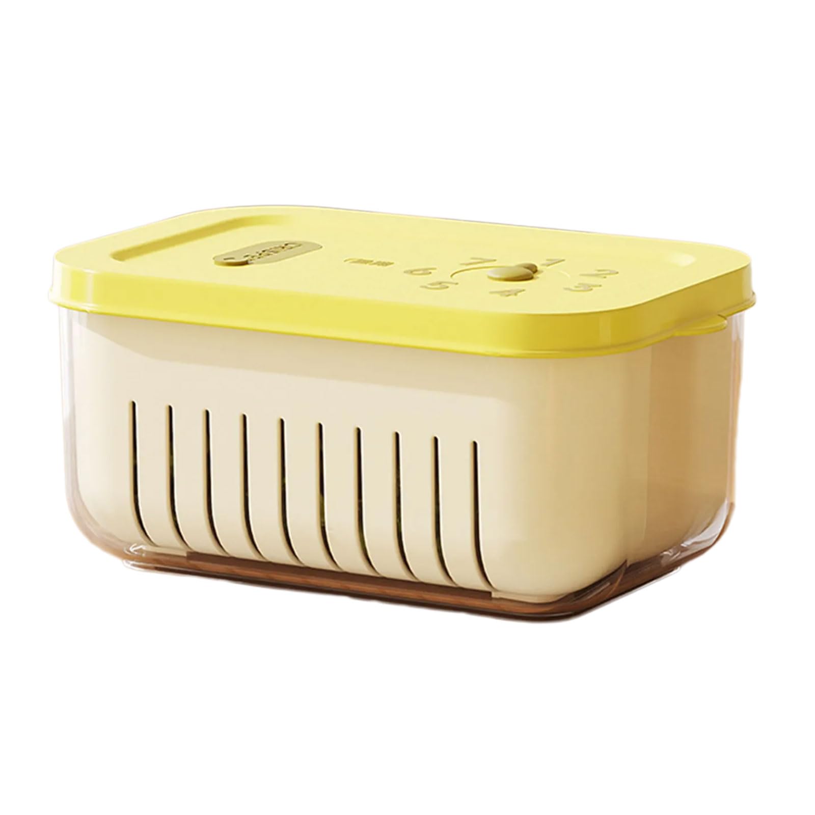 Xjdzineq Timer Preservation Storage Box for Fruits and Vegetables Refrigerator Food Organiser with Drain Basket Kitchen Tool Fridge Food Preservation